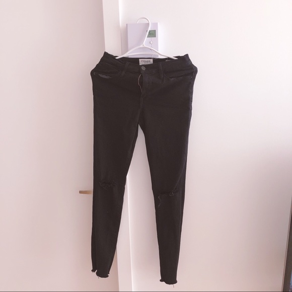 Frame Denim Le High Skinny Double Cropped Jeans - Picture 1 of 13